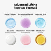 Maree Retinol Lifting & Firming Face Cream jar showing smooth, creamy texture and packaging for anti-aging skincare.