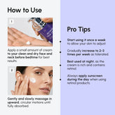 Maree Retinol Lifting & Firming Face Cream jar showing smooth cream inside, designed for youthful, firm skin.