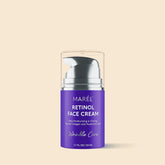 Maree Retinol Lifting & Firming Face Cream in a white jar, showing the product label and cream texture on a neutral background.
