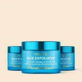 Maree face polishing scrub and exfoliator for youthful skin, showing a jar of the skincare product with textured exfoliating particles inside.