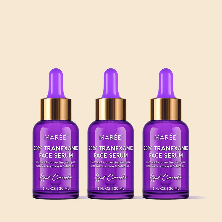 Maree dark spot corrector serum applied on a woman&