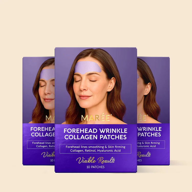 Maree anti-wrinkle forehead patches applied to smooth fine lines and wrinkles on the forehead.