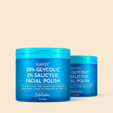 Maree Glycolic and Salicylic Acid Peel Pads for smooth, clear skin, shown in a close-up of the product packaging and pads.