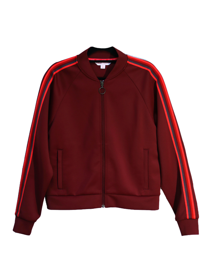 Black Goal Five Powerstripe LS Track Jacket, lifestyle apparel with sporty design and comfortable fit.
