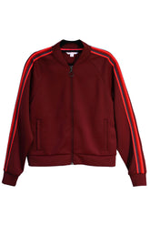 Black Goal Five Powerstripe LS Track Jacket for lifestyle wear, featuring a sporty design and long sleeves.