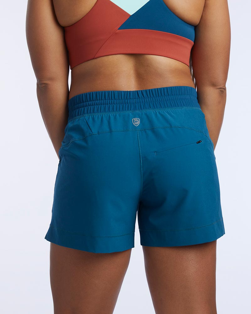 Triple V Womens Athletic Shorts by Goal Five, coastal training shorts in XS with a sporty, comfortable fit.