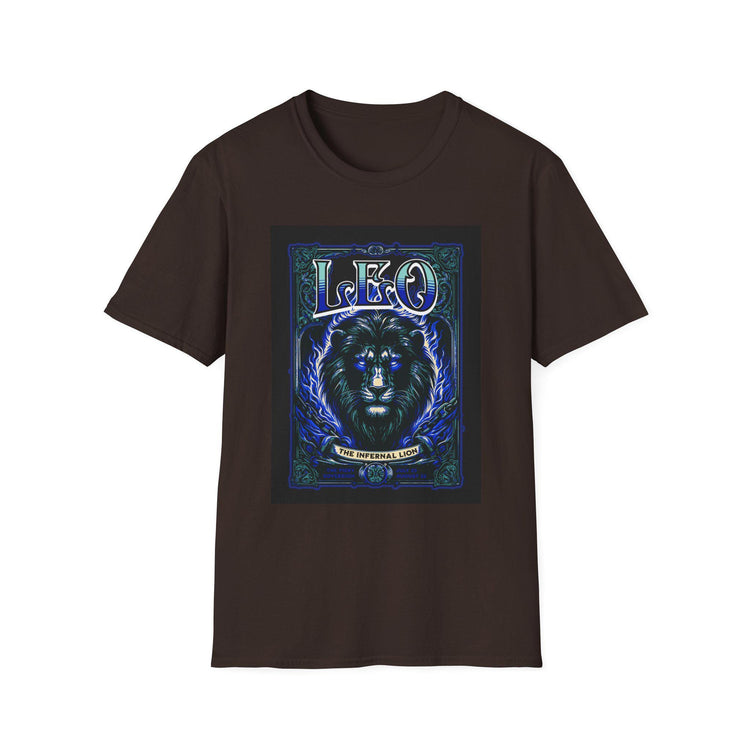 Blue Star Leo Zodiac Lion astrology T-shirt featuring a lion graphic, perfect for astrology fans and Leo zodiac sign enthusiasts.
