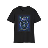 Blue Star Leo Zodiac Lion astrology T-shirt featuring a detailed lion design on soft, comfortable fabric.