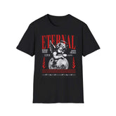 Blue Star Eternal Angel Cherub vintage red and black T-shirt, featuring angel and cherub graphic on soft fabric.