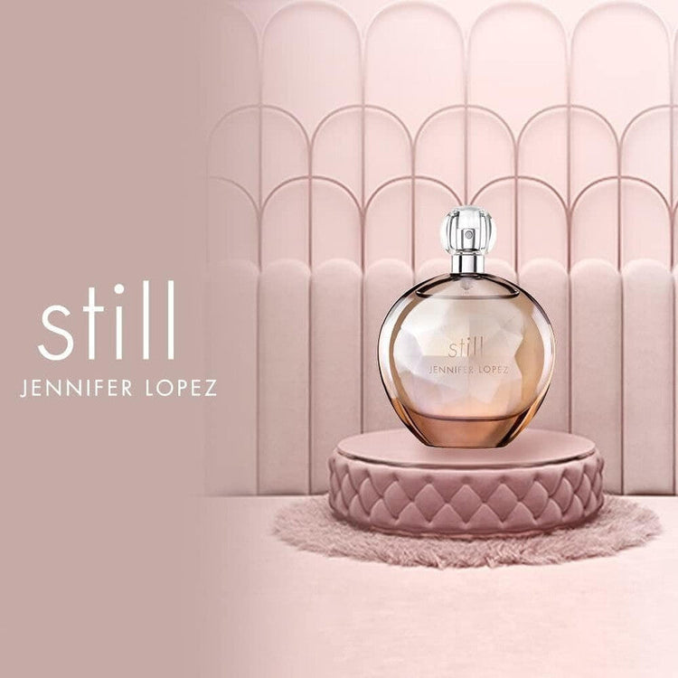 Jennifer Lopez Still Eau de Parfum for women in 3.4oz spray, featuring a sleek bottle with floral and musky scent notes.