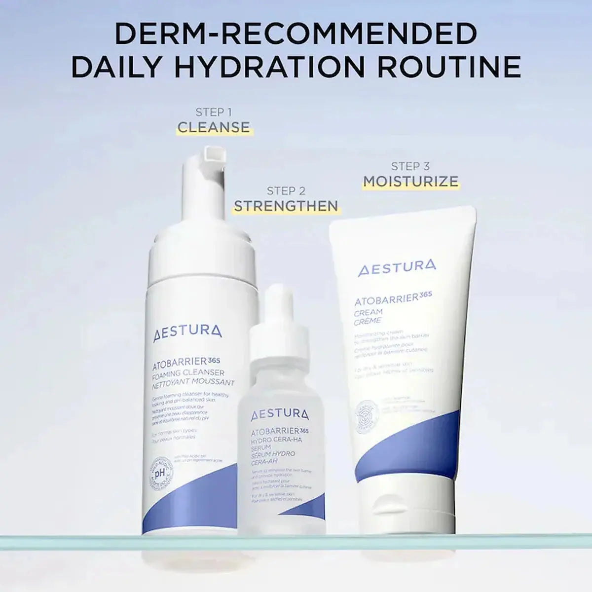 Korean OTC AESTURA Atobarrier365 Cream in a white tube, designed for skin barrier protection and hydration.