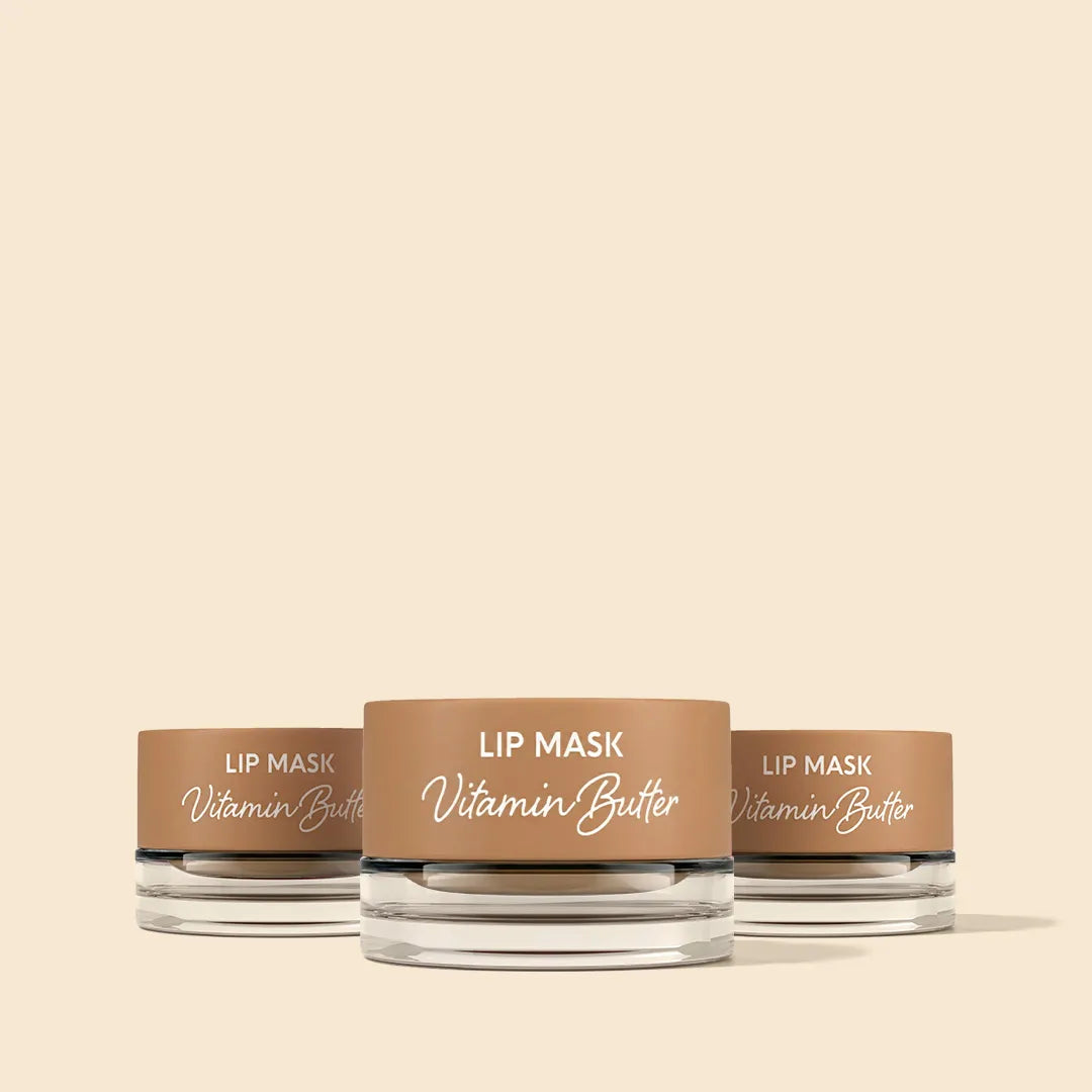 Maree Vanilla Plumping Lip Balm and Moisturizer in a sleek container with a smooth, glossy vanilla-flavored balm visible inside.