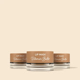 Maree Vanilla Plumping Lip Balm and Moisturizer in a sleek container with a smooth, glossy vanilla-flavored balm visible inside.