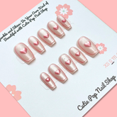 Magnetic Heart Cat-Eye Press-On Nail Set