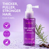 Maree 4-in-1 Hair Growth Spray bottle showing the product label and spray nozzle, designed to promote hair health and growth.