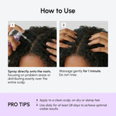 Maree 4-in-1 Hair Growth Spray bottle with nozzle, designed to promote hair growth and scalp health.