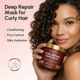Maree Curl Repair Hair Mask in a jar, showcasing creamy texture and packaging, designed to nourish and restore curly hair.