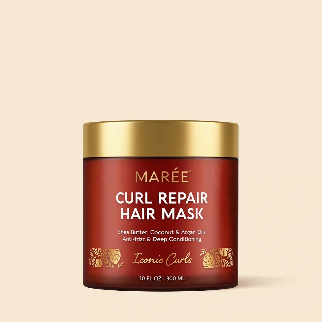 Maree Curl Repair Hair Mask in a jar, showing the product&