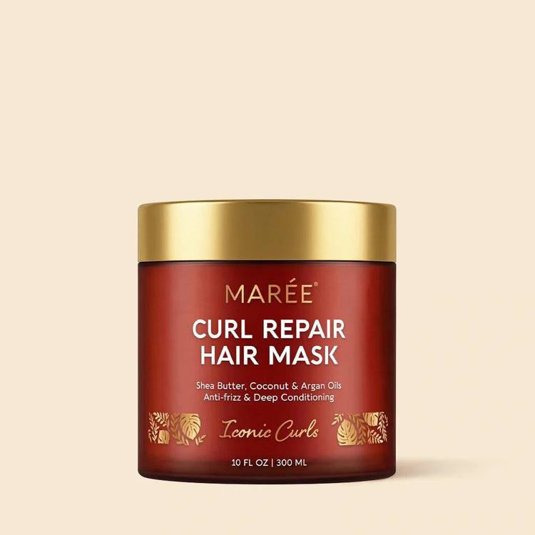 Maree Curl Repair Hair Mask in a jar, showing the product&