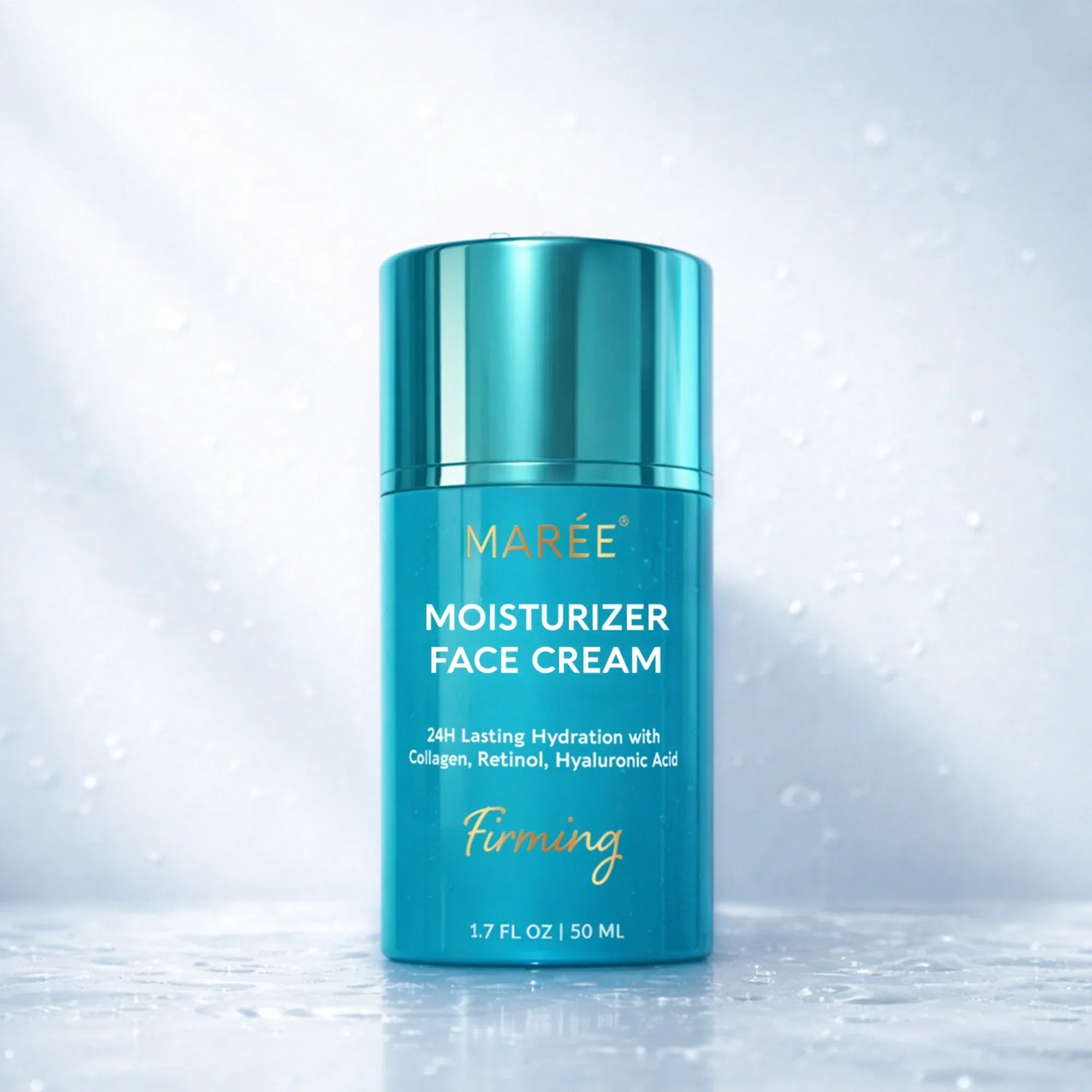 Maree Deep Moisture Collagen Face Cream jar with creamy texture, skincare product for hydration and anti-aging benefits.