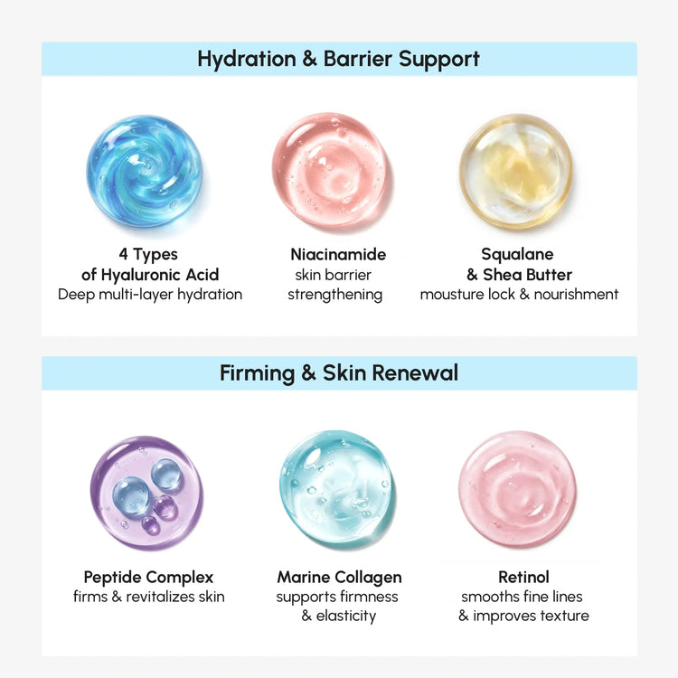 Maree Deep Moisture Collagen Face Cream jar with a smooth, hydrating cream inside, designed for nourishing skin.