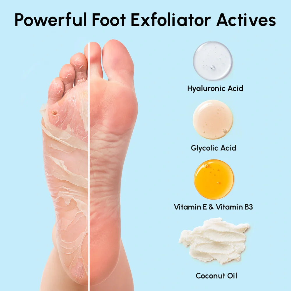 Maree Exfoliating & Hydrating Foot Mask in a jar, showing the product with a smooth, creamy texture for soft, refreshed feet.