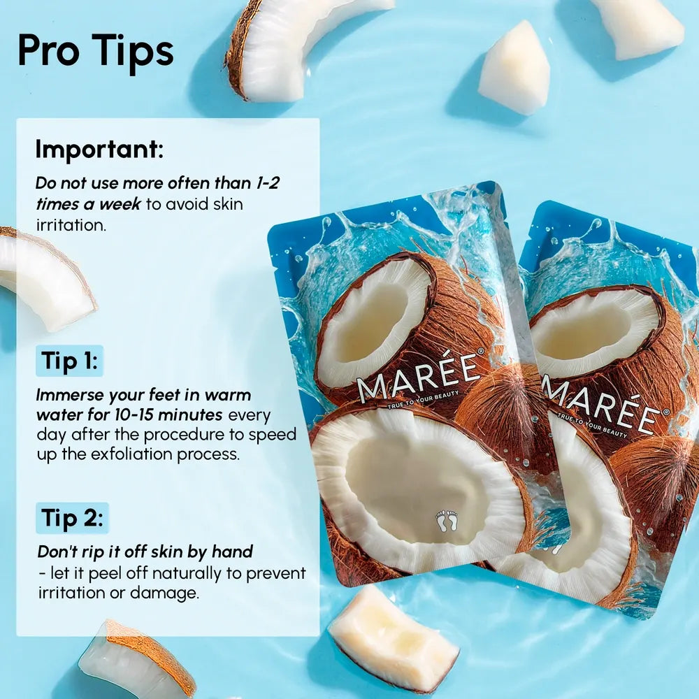 Maree exfoliating and hydrating foot mask in a jar, showing the product with a smooth, creamy texture for soft, refreshed feet.