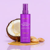 Maree heat styling protective hair spray with spray nozzle, designed to shield hair from heat damage during styling.
