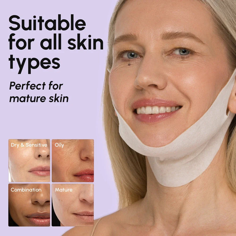 Maree Hyaluronic Acid V-line Lifting Mask showing a close-up of the mask with a smooth, hydrating texture on a clean background.