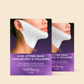 Maree Hyaluronic Acid V-line Lifting Mask showing the mask applied to a woman&