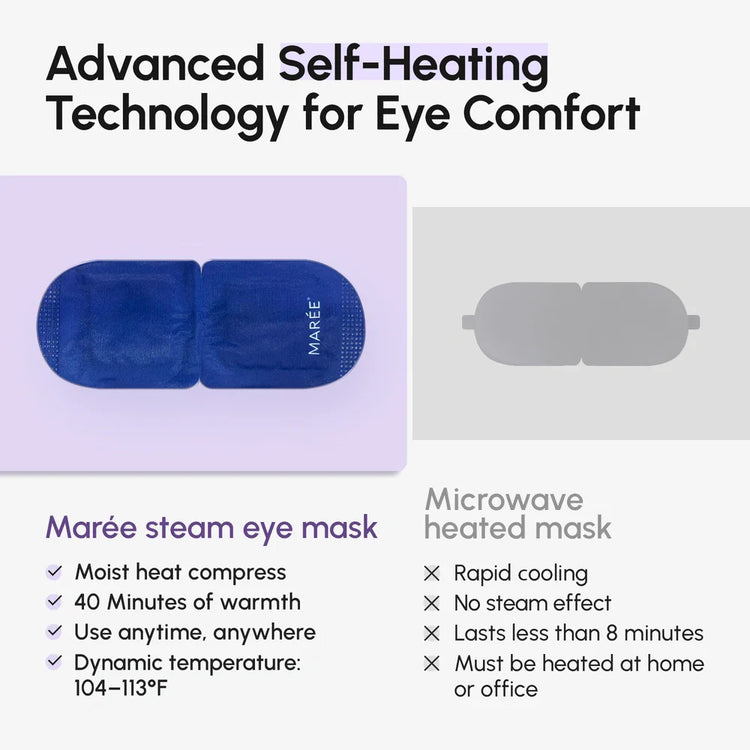 Maree scented spa steam eye mask with soft fabric cover, designed for soothing relaxation and stress relief during use.