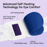 Maree scented spa steam eye mask resting on a pillow, designed to relax and soothe tired eyes during self-care routines.