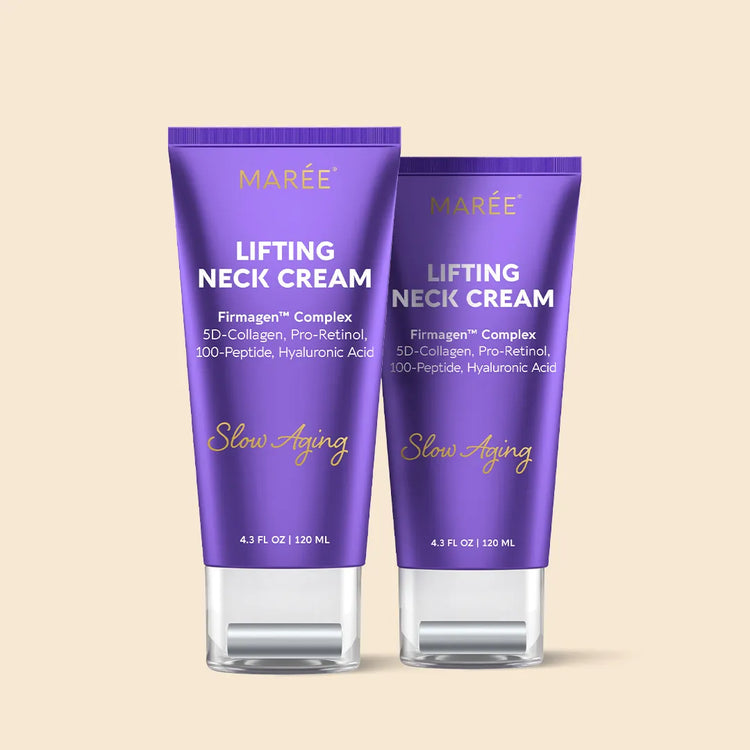 Purple Pro-Retinol Neck Lifting Cream Massager from Maree, with ergonomic design for targeted skin tightening and rejuvenation.