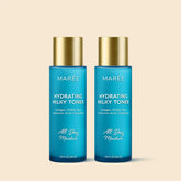 Maree Milky Rice Hydrating Toner in a clear bottle with a white label, showing a soft, milky liquid inside.