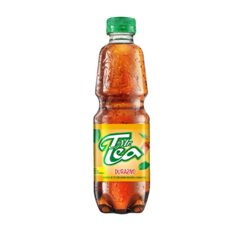 16 oz Mr. Tea beverage with peach flavor from Farmacias Savia, showcasing the bottle with vibrant label design.