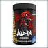 Mutant All-In Full-Dose Pre-Workout supplement container with label, showing 40/20 servings, by PoorBoySupplements.com.