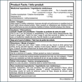 Mutant Creatine Bytz chewable tablets by PoorBoySupplements.com, a creatine Kre-Alkalyn supplement in a nutrition panel image.