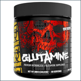 Mutant Glutamine supplement jar with 60 servings, designed for joint support, from PoorBoySupplements.com.