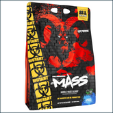 15lb bag of Mutant Mass weight gainer supplement by PoorBoySupplements.com, showing the product packaging and label.