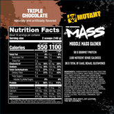 Mutant Mass 5lbs weight gainer supplement with nutritional panel, by PoorBoySupplements.com