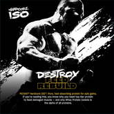 Mutant HardCore ISO protein powder container by PoorBoySupplements.com, 5lbs, with athlete lifting weights in the background.