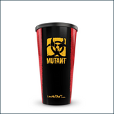 PoorBoySupplements.com Mutant Stadium Cup with Lid, 32oz, featuring the Mutant logo on a durable plastic shaker cup.