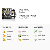 Nicki Minaj Onika Eau de Parfum for women, 3.4 oz spray bottle, featuring a stylish perfume design and branding.