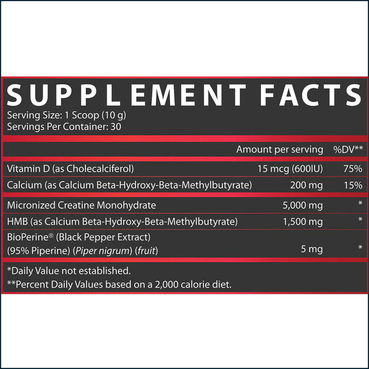 Nutrex Creatine+ HMB powder, 30 servings, featuring Kre-Alkalyn creatine and HMB for muscle support and enhanced performance.