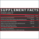 Nutrex Creatine+ HMB powder, 30 servings, featuring Kre-Alkalyn creatine and HMB for muscle support and enhanced performance.