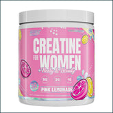 Nutrex Creatine for Women in Kre-Alkalyn form, 30 servings, featuring the supplement bottle with label and scoop inside.