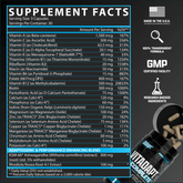 Nutrex Vitadapt Complete vitamins and herbs supplement bottle with nutritional label, 90 capsules for daily wellness.