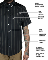 Off The Grid Surplus Daryll SS Shirt in vintage black, men&