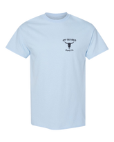Dusty rose Never Give Up Tee by Off The Grid Surplus, featuring a casual cotton t-shirt with motivational text.