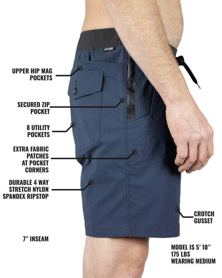 Grey blue Thunderbird Short from Off The Grid Surplus, casual men&